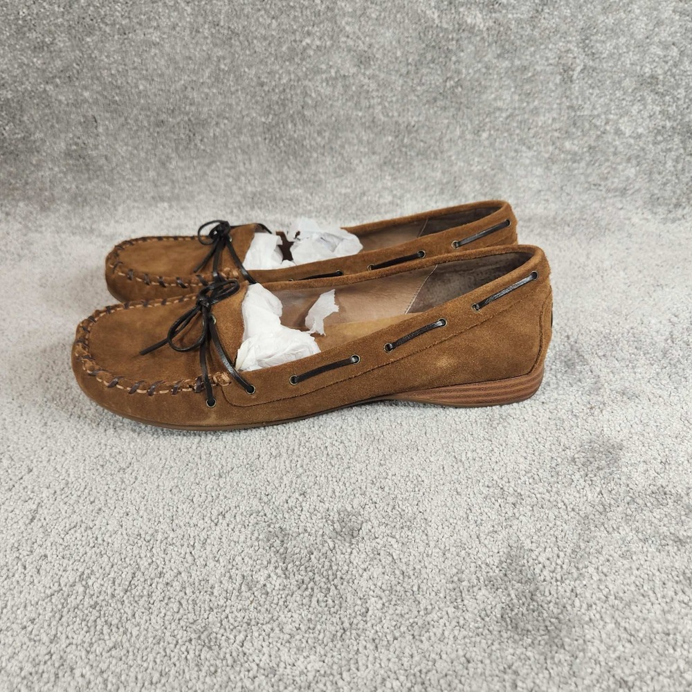 Linea‎ Paolo Henena Loafers Camel Sport Suede Moccasin Flats Womens 12 M